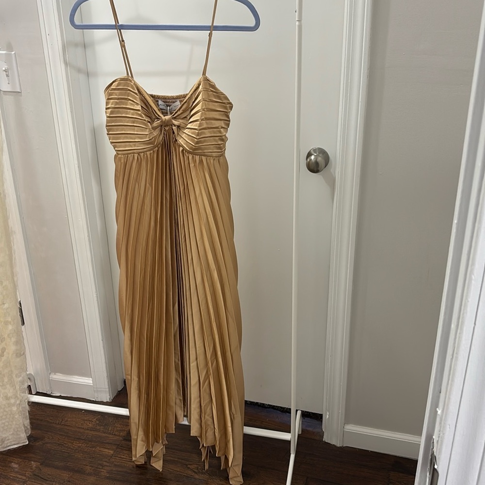 NWT Champagne/Gold Pleated Dress from Petal and Pup - bridesmaid dresses